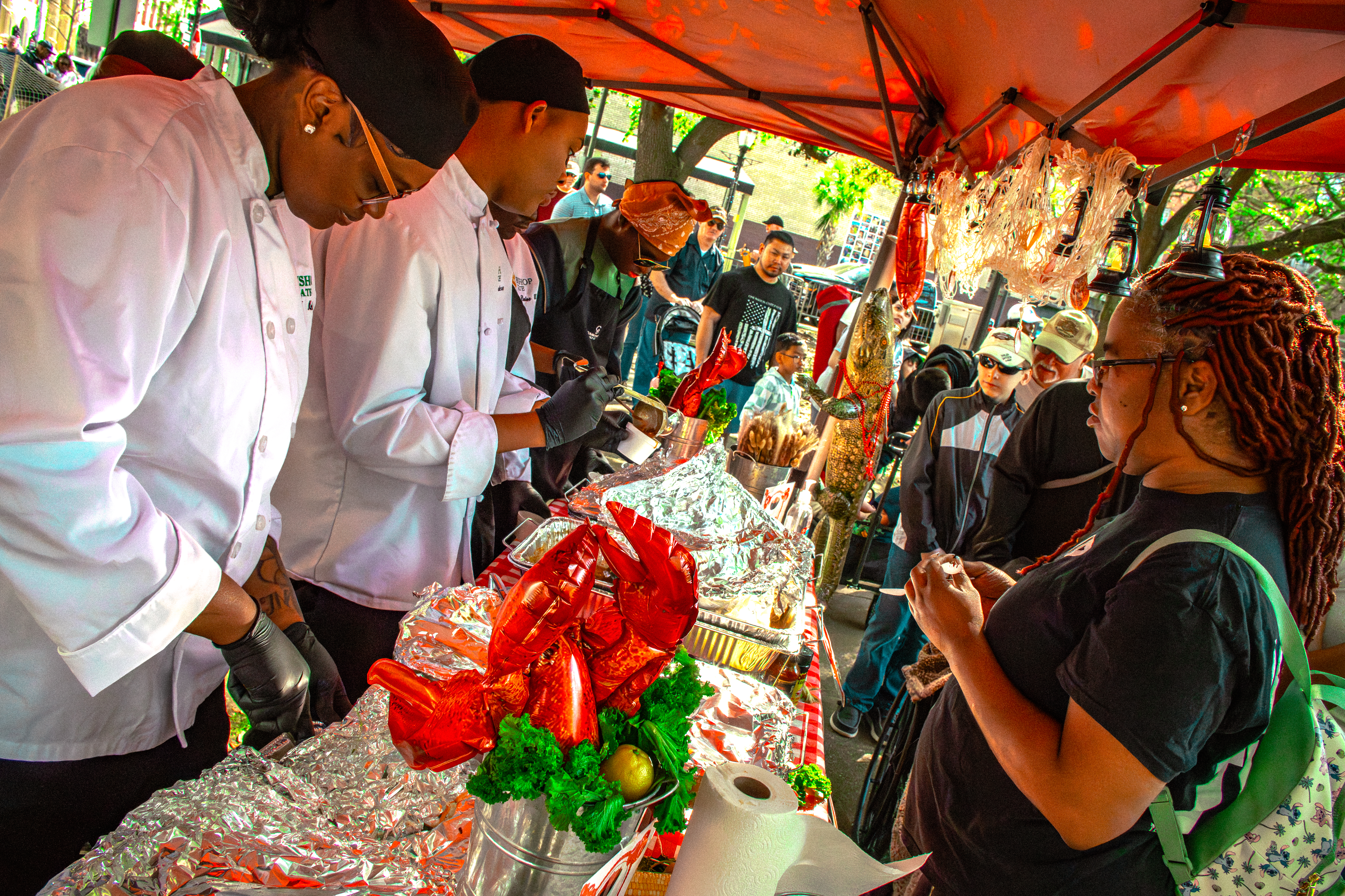  Davidson High School culinary arts program and restaurateur Noell Broughton at Downtown Cajun Cook-Off